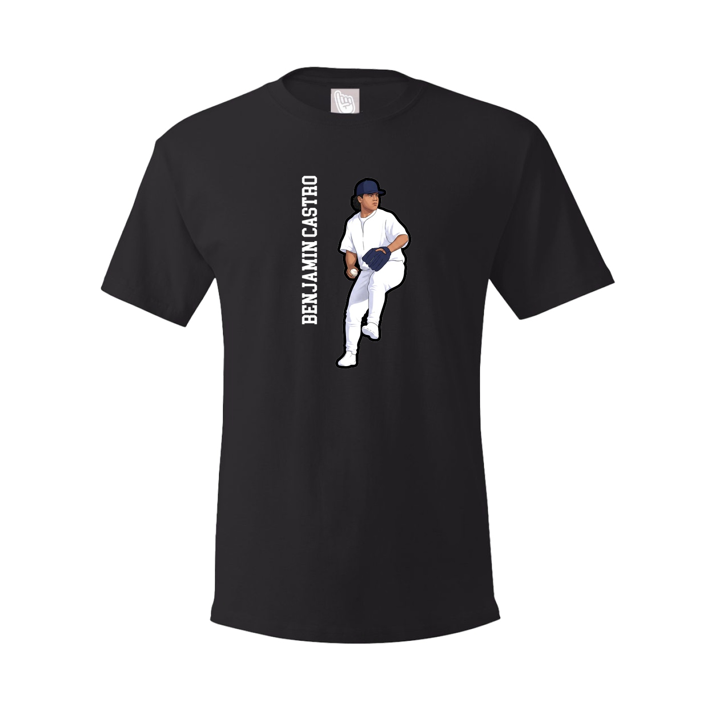 Youth Tee — Name Vertical in Black