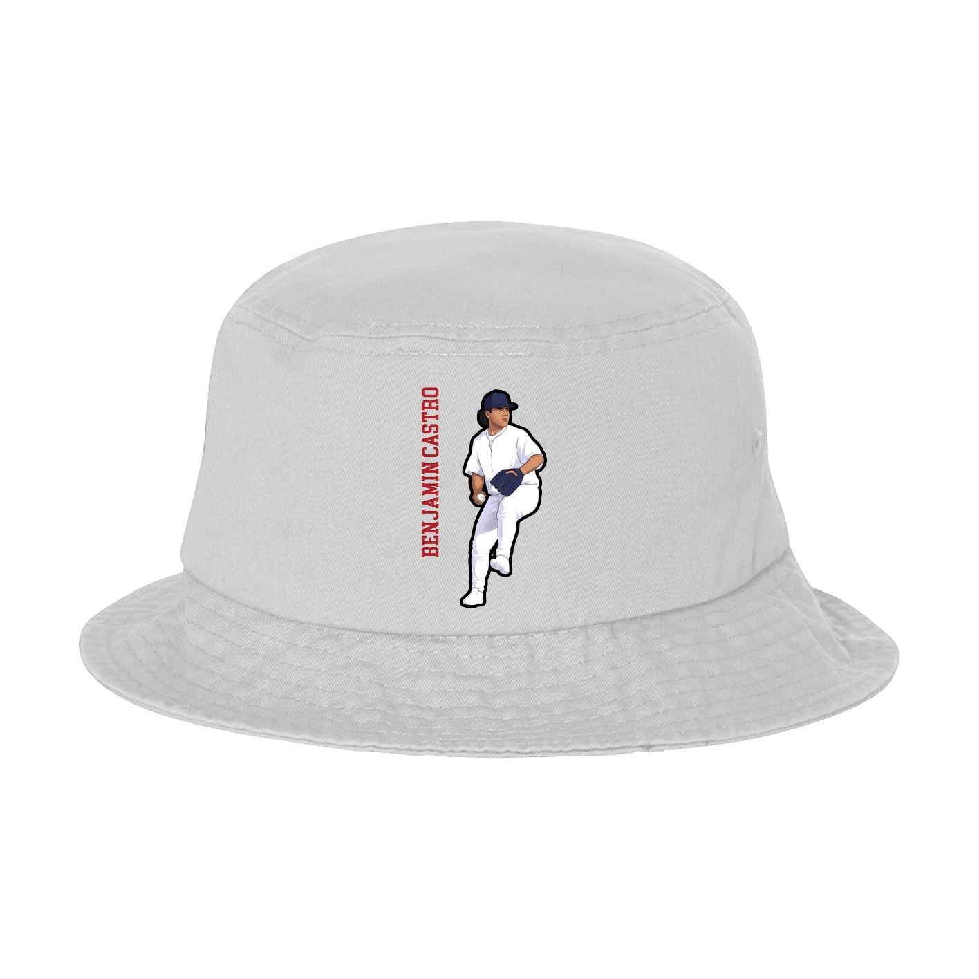 Bucket Cap — Name Vertical in White