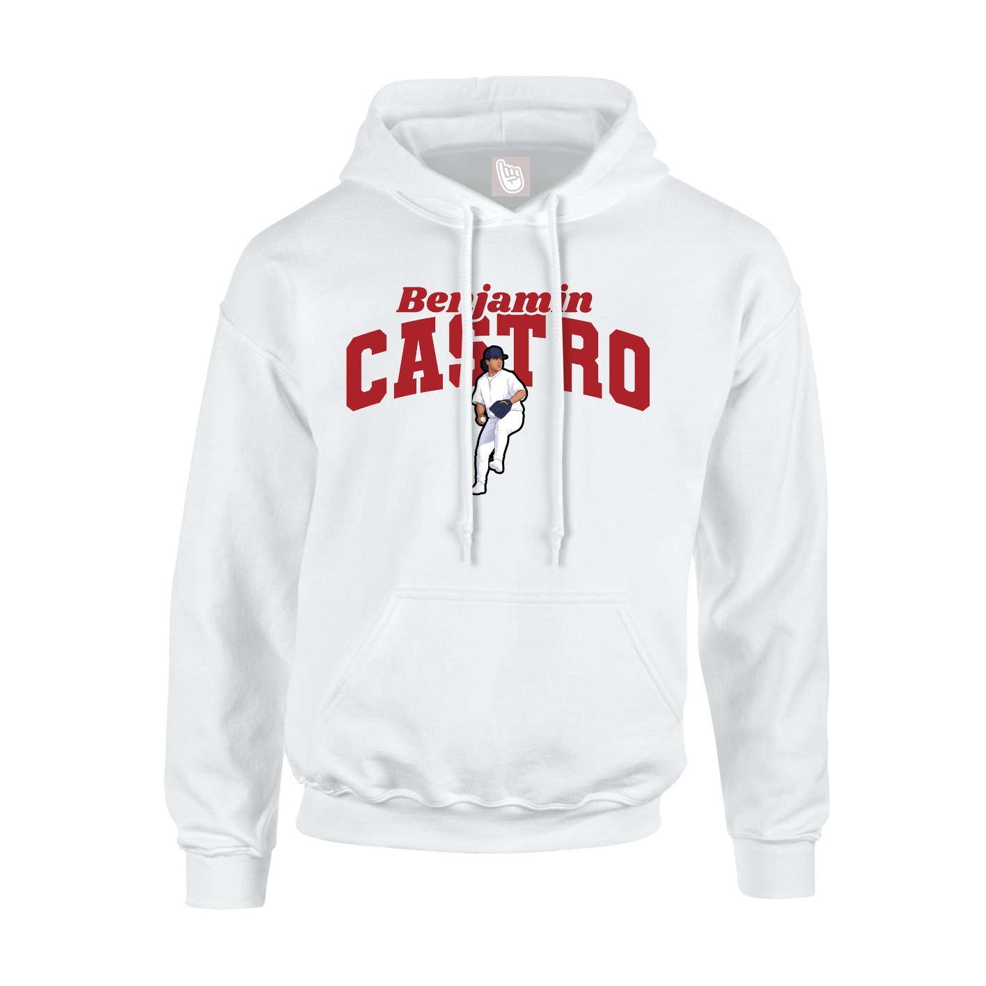 Youth Hoodie — Signature Arch in White