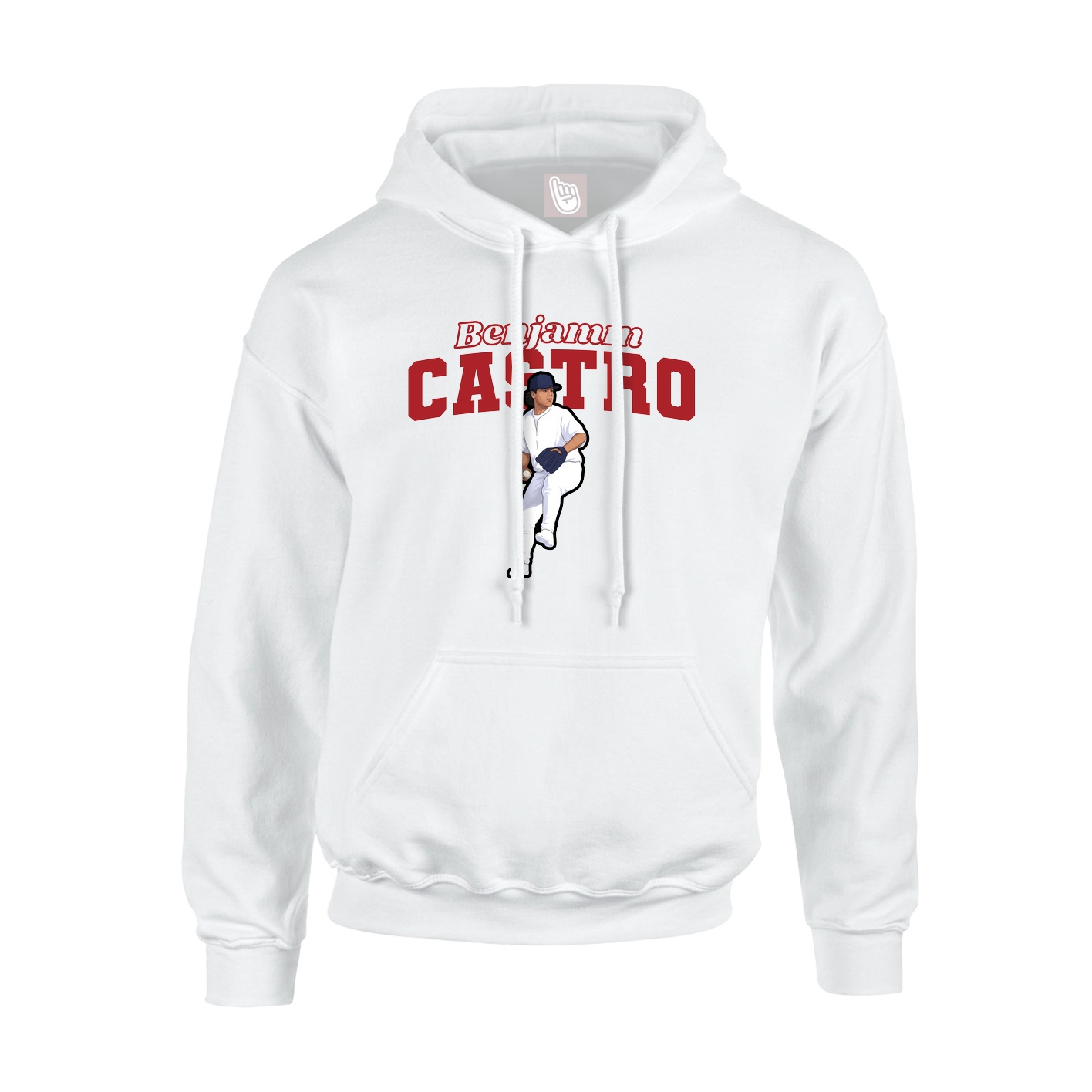 Hoodie — Name Arch in White