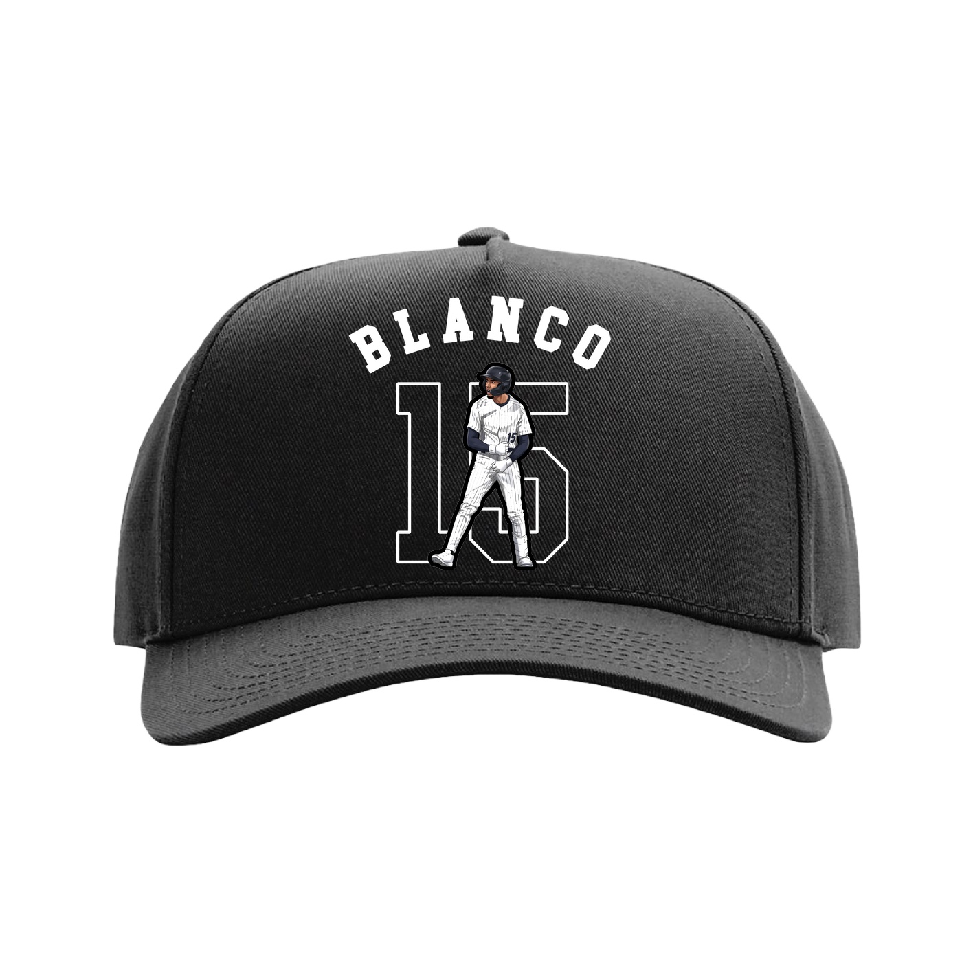 Full Fabric Five-Panel Champ Cap — Shirsey Arch in Black