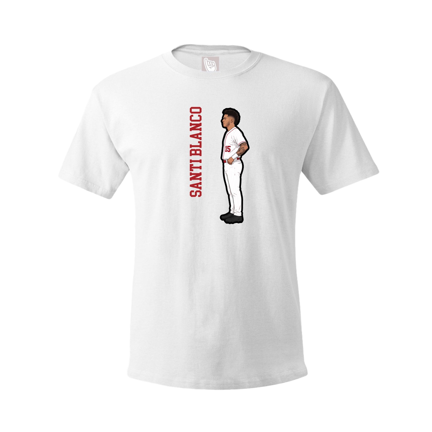 Youth Tee — Name Vertical in White