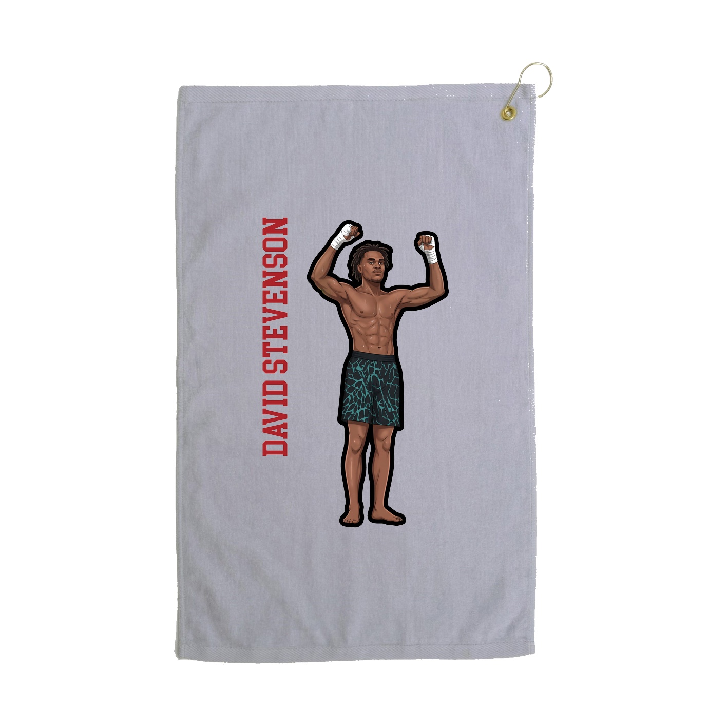 Golf Towel — Name Vertical in Grey
