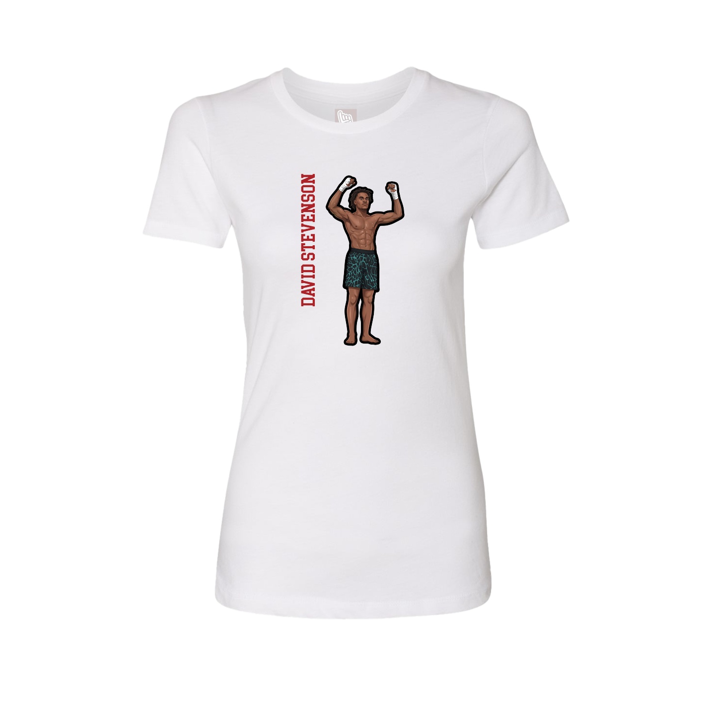 Womens Tee — Name Vertical in White