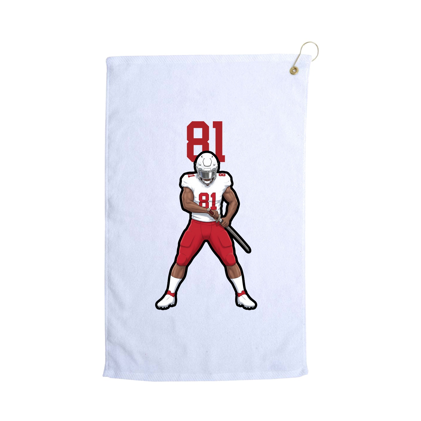 Golf Towel — Number Top in White