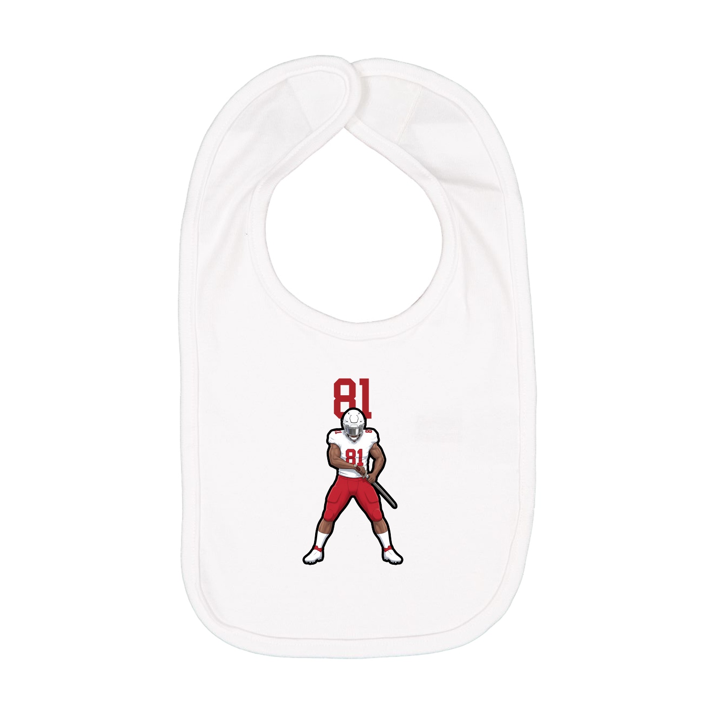 Infant Bib — Number Top in White