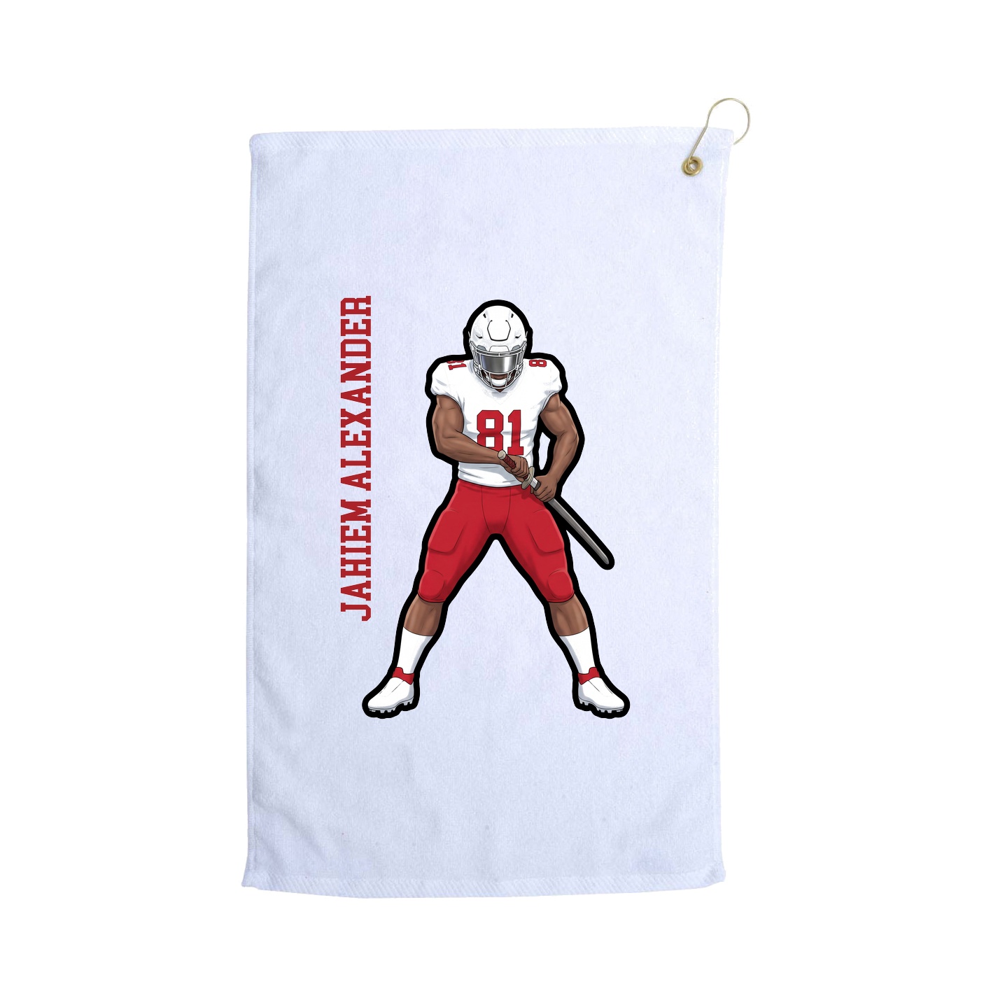 Golf Towel — Name Vertical in White
