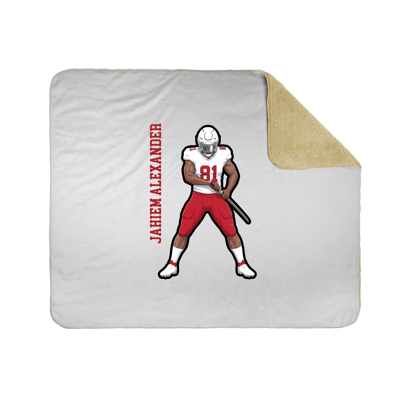 Throw Blanket — Name Vertical in White