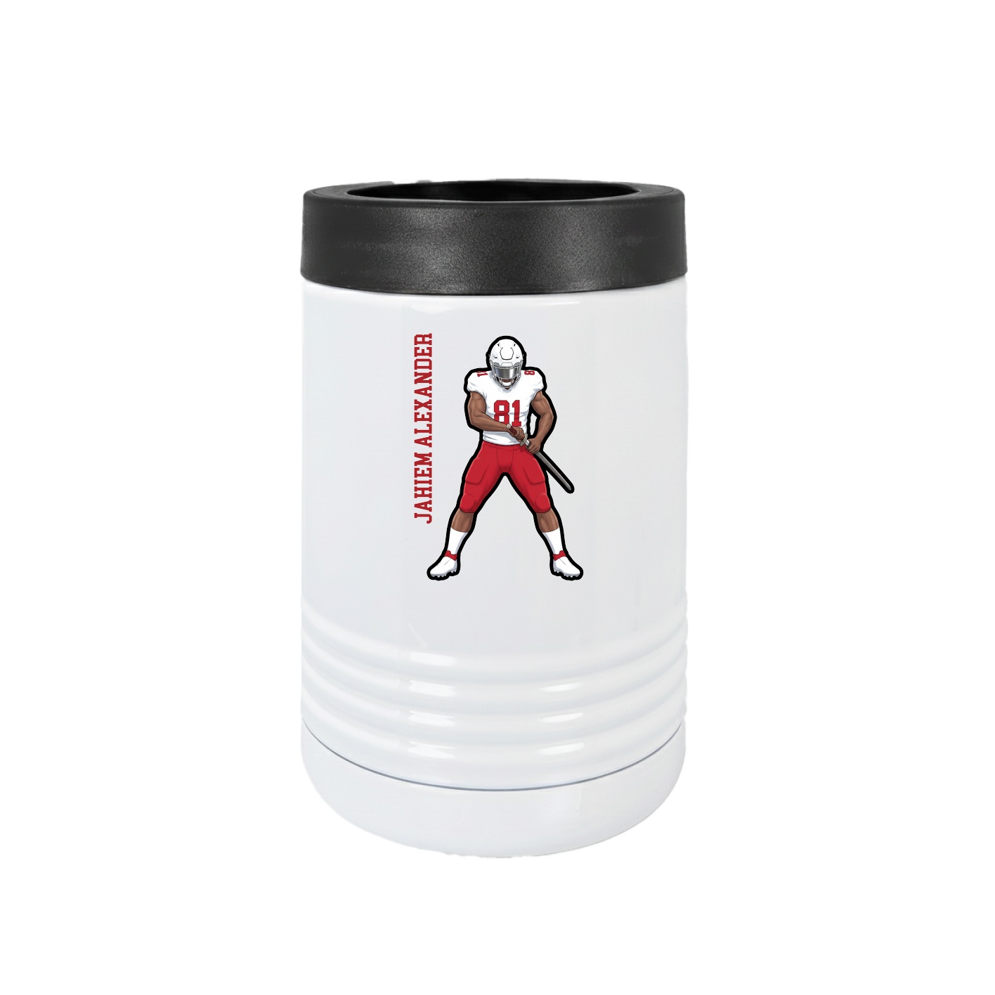 Beverage Holder — Name Vertical in White