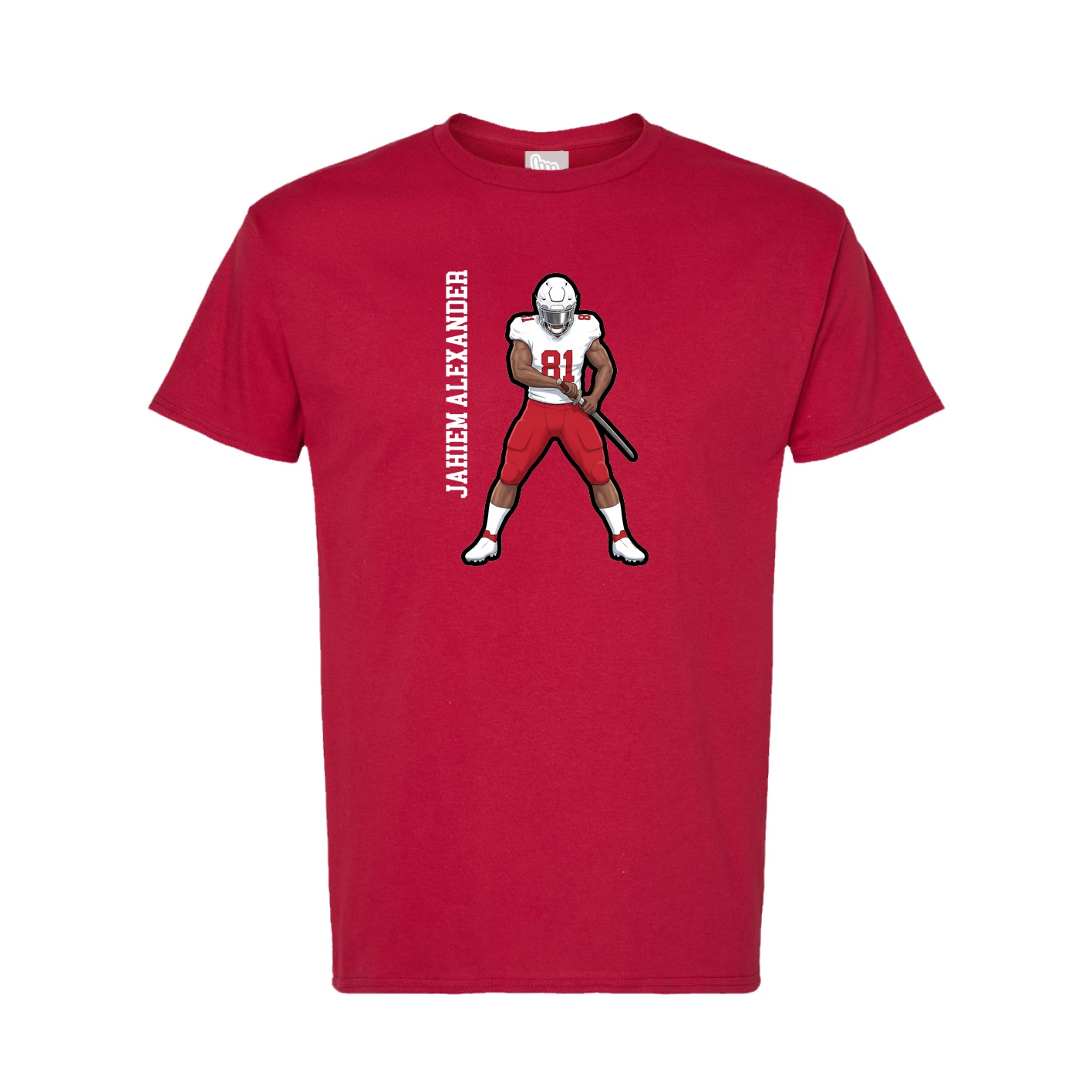 Tee — Name Vertical in Crimson
