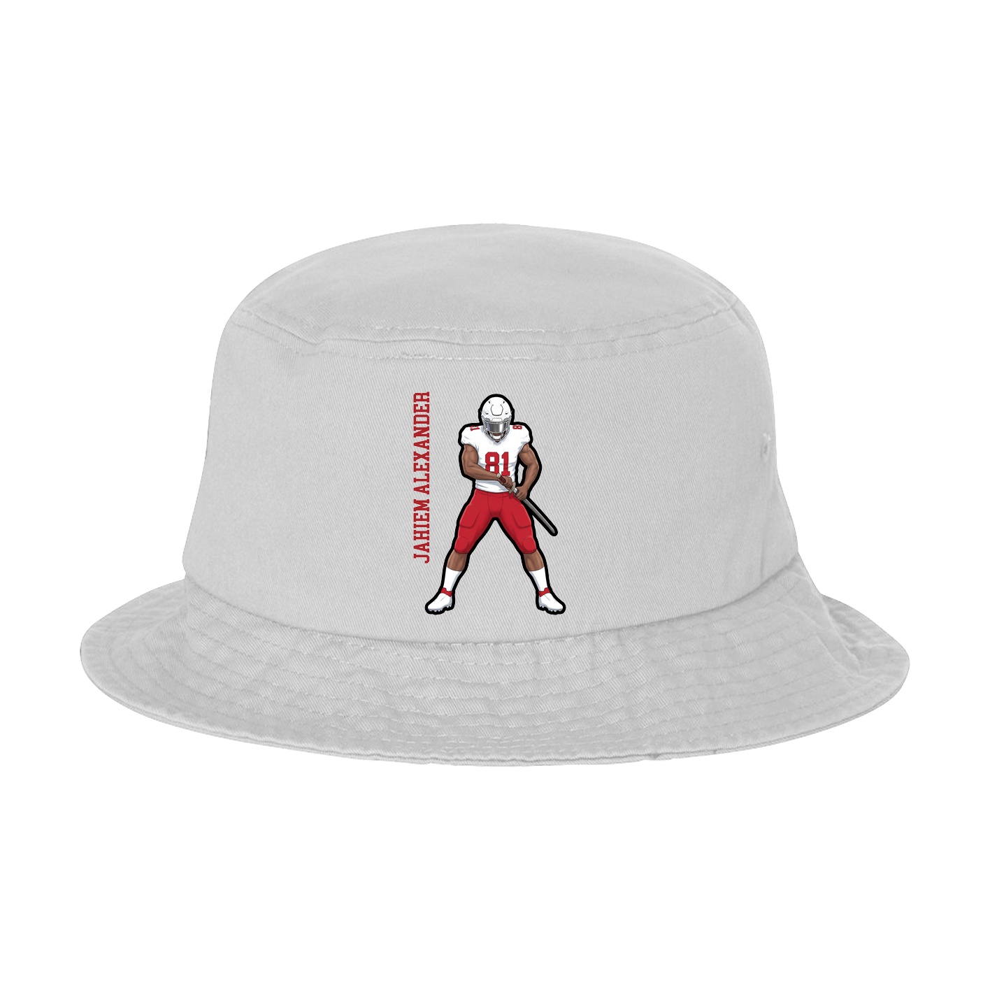 Bucket Cap — Name Vertical in White