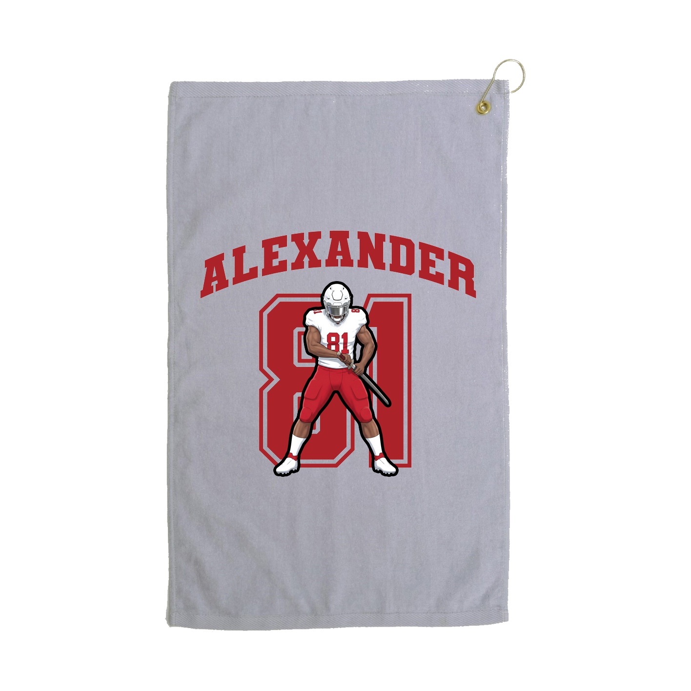 Golf Towel — Number in Grey