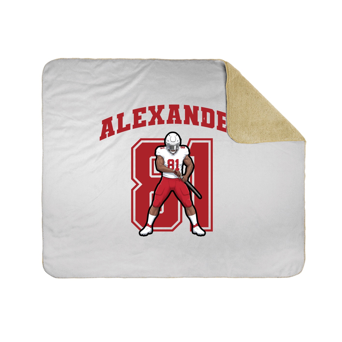 Throw Blanket — Number in White