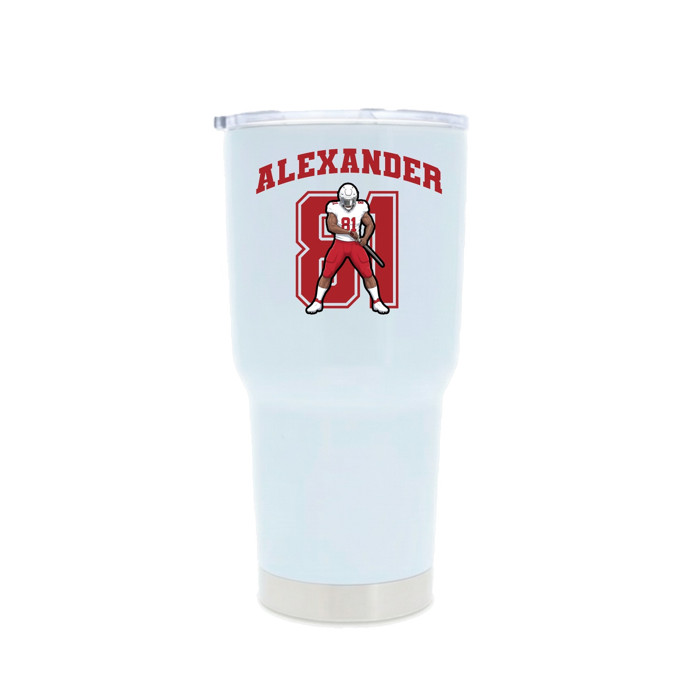 30oz Stainless Steel Tumbler — Number in White