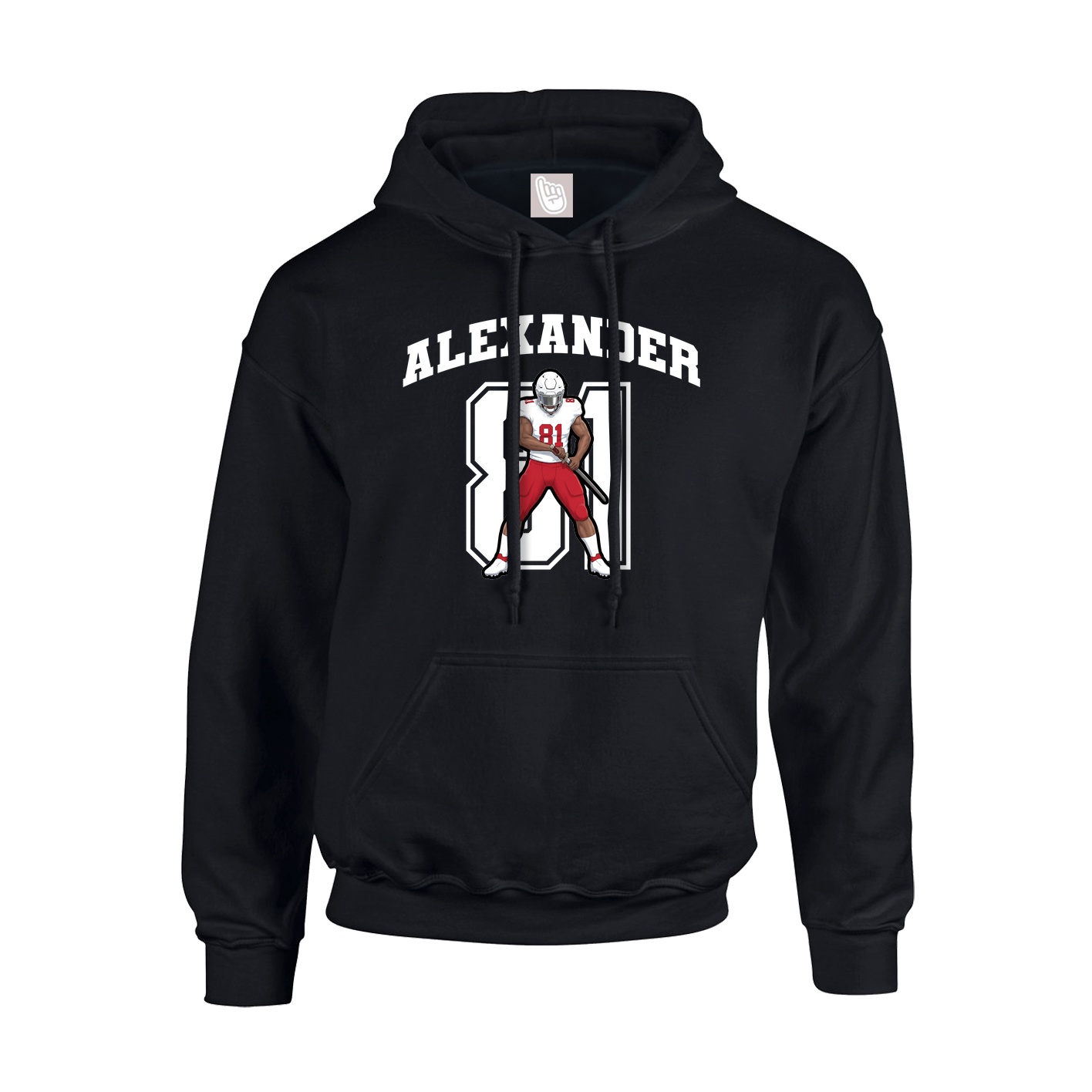 Youth Hoodie — Number in Black