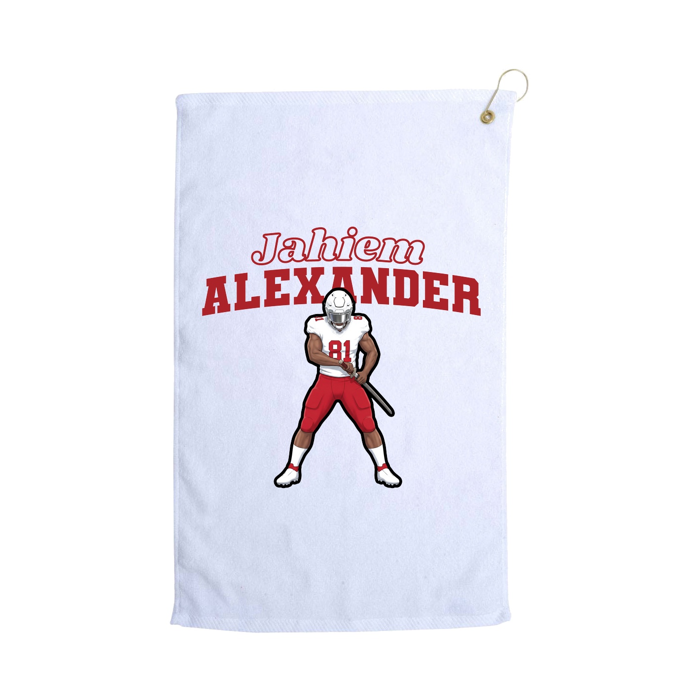 Golf Towel — Name Arch in White