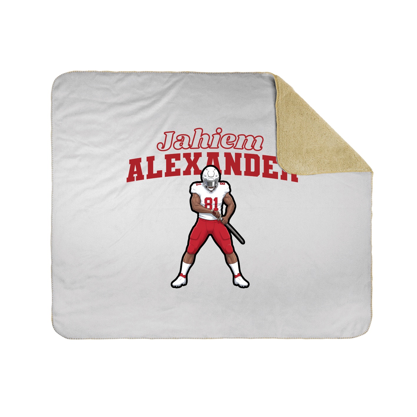 Throw Blanket — Name Arch in White