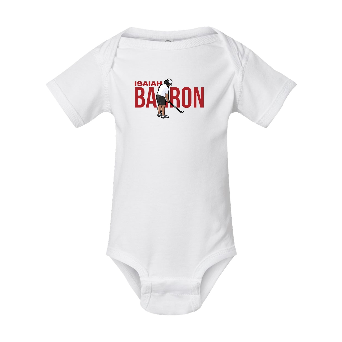 Baby Onesie — Player Name in White