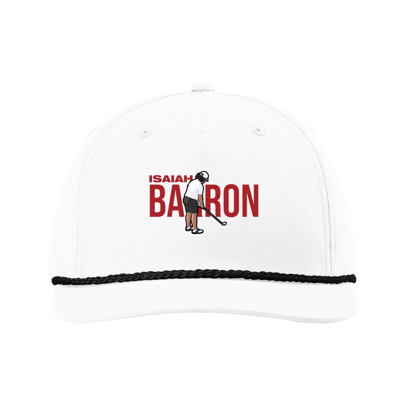 Five-Panel Classic Rope Cap — Player Name in White