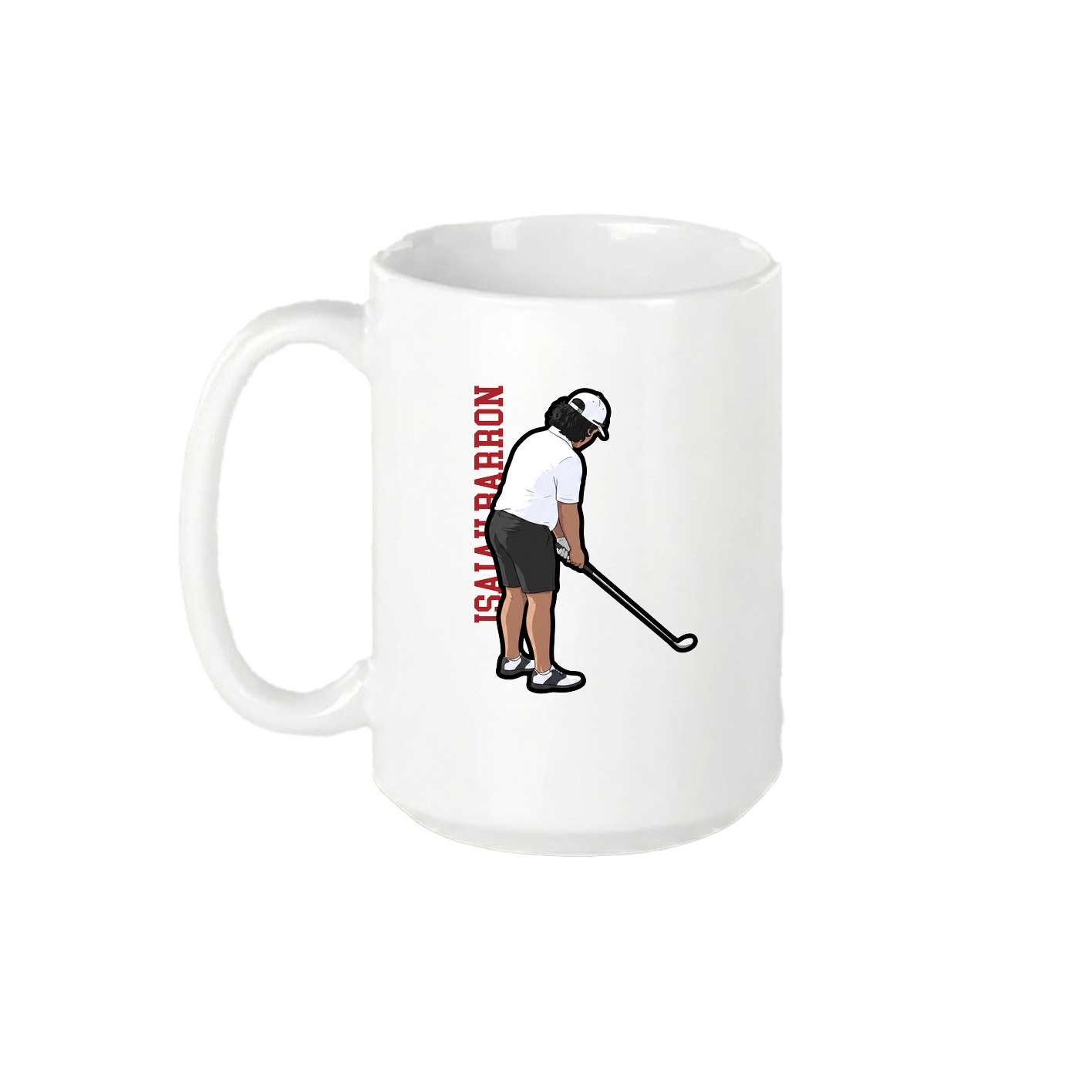 15oz Coffee Mug — Name Vertical in White