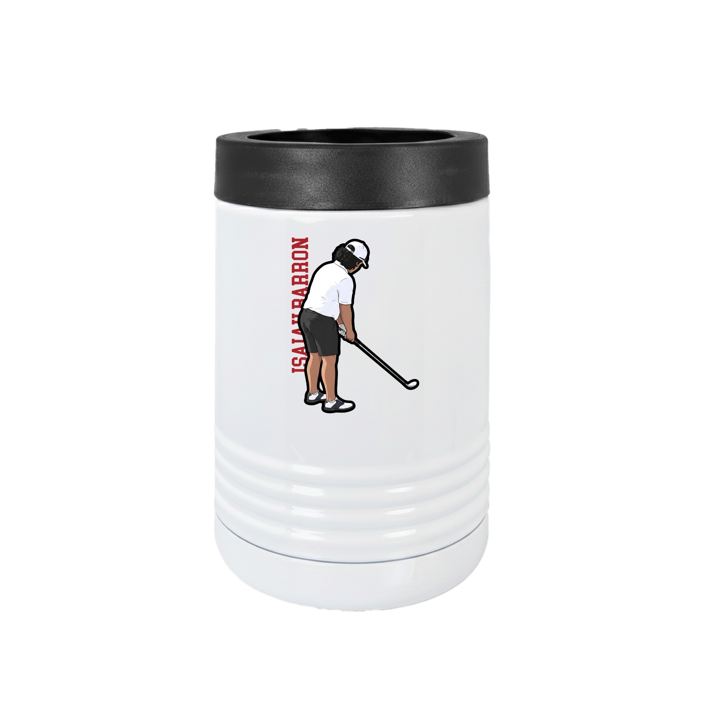 Beverage Holder — Name Vertical in White