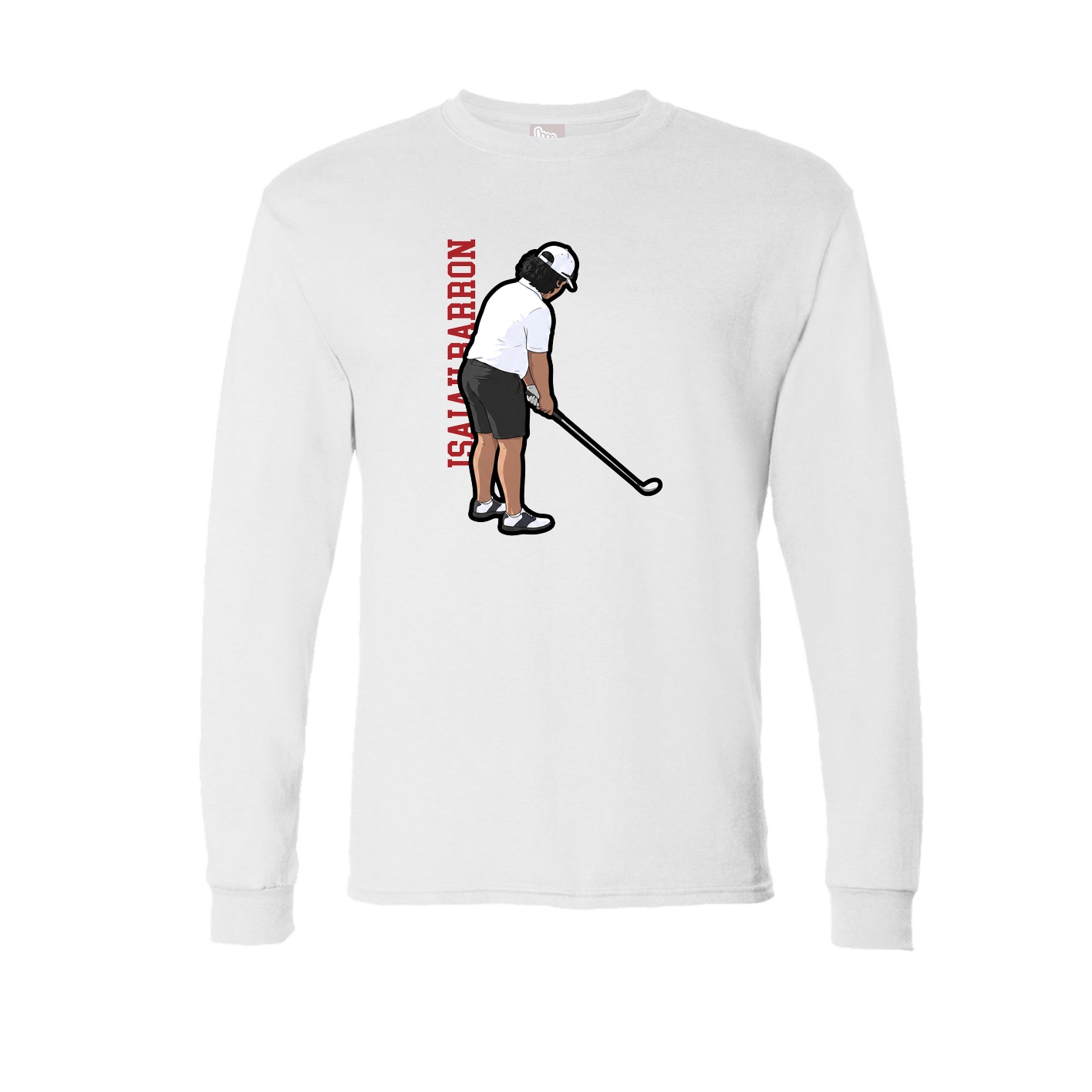 Long Sleeve Tee — Name Vertical in White