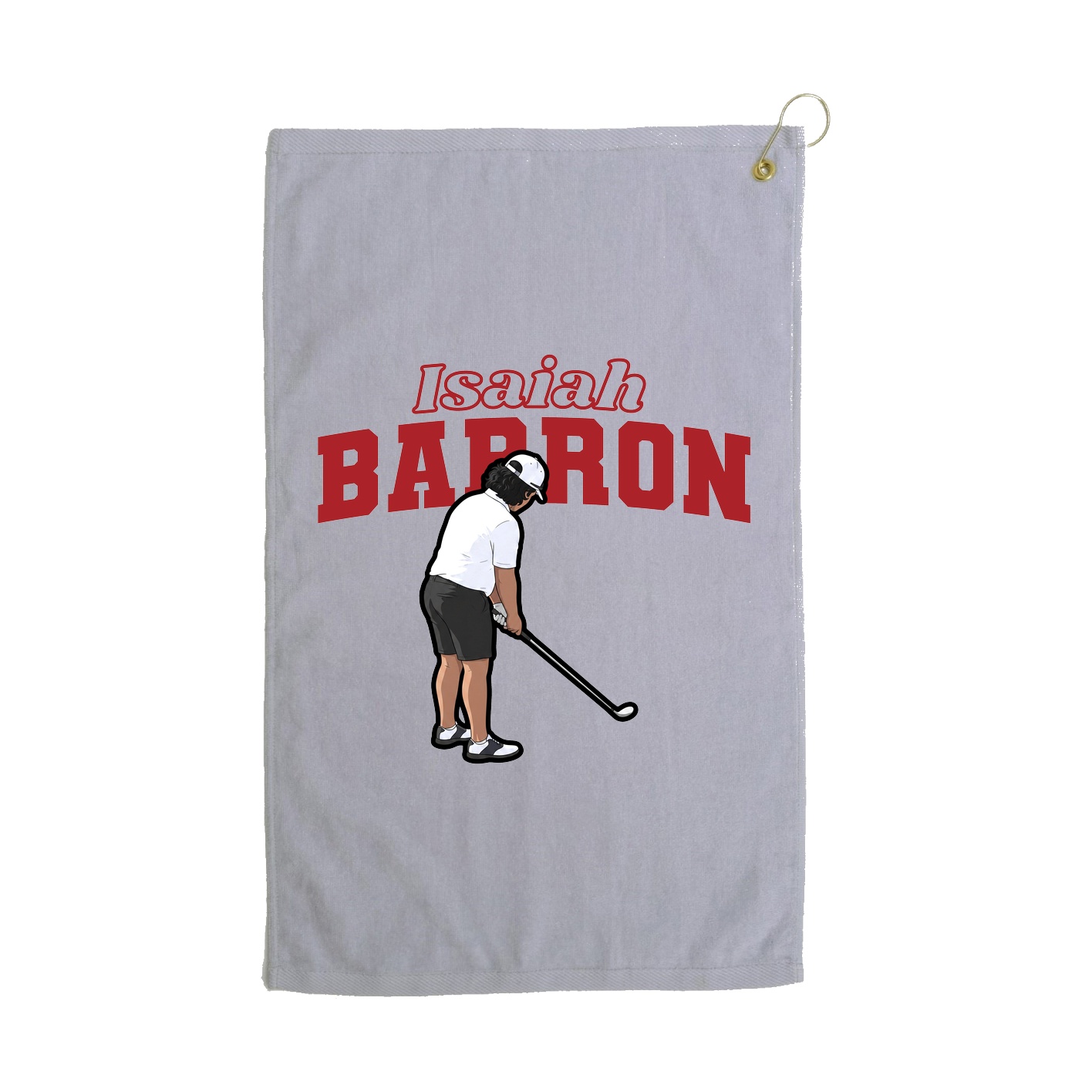 Golf Towel — Name Arch in Grey