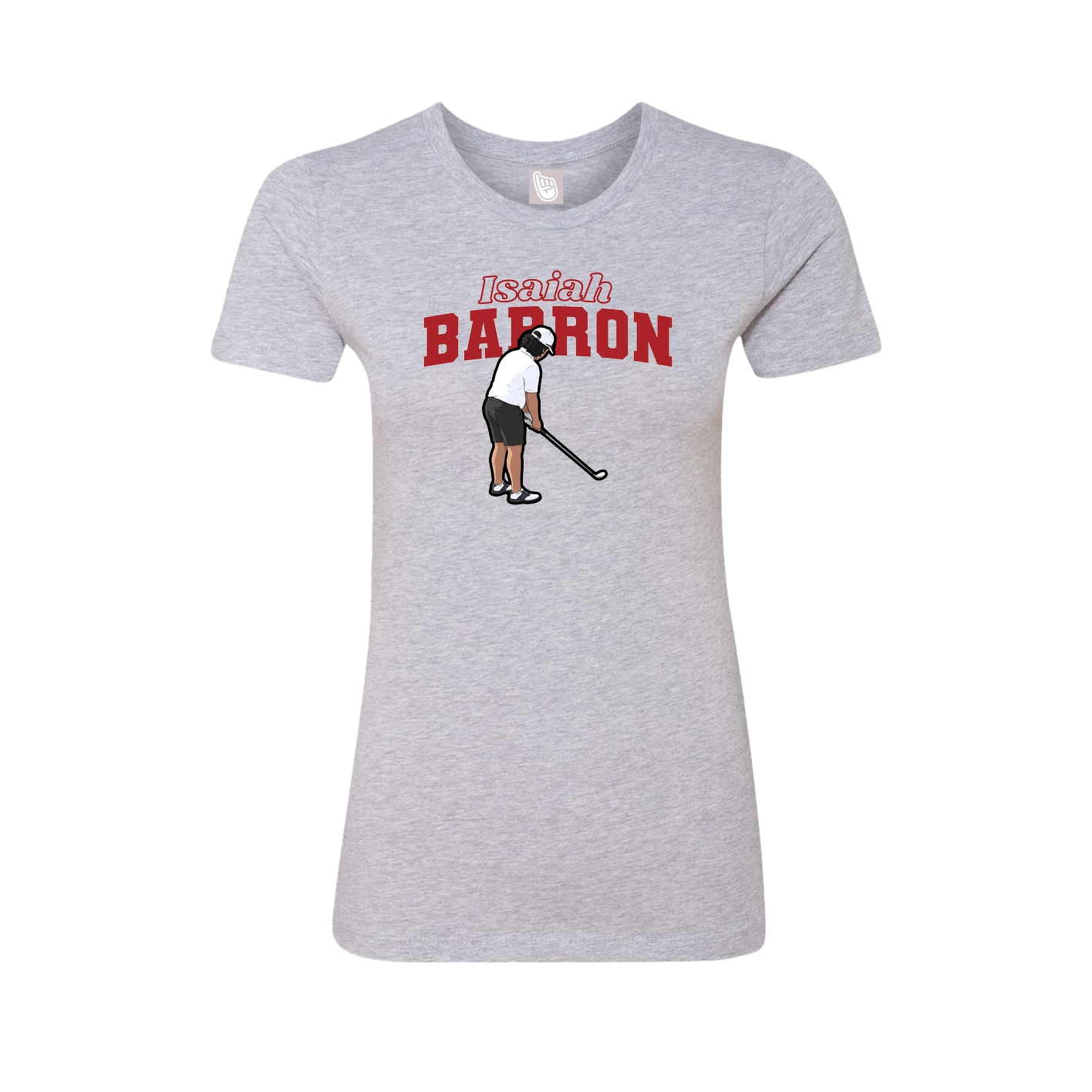 Fitted Women's Tee — Name Arch in Grey