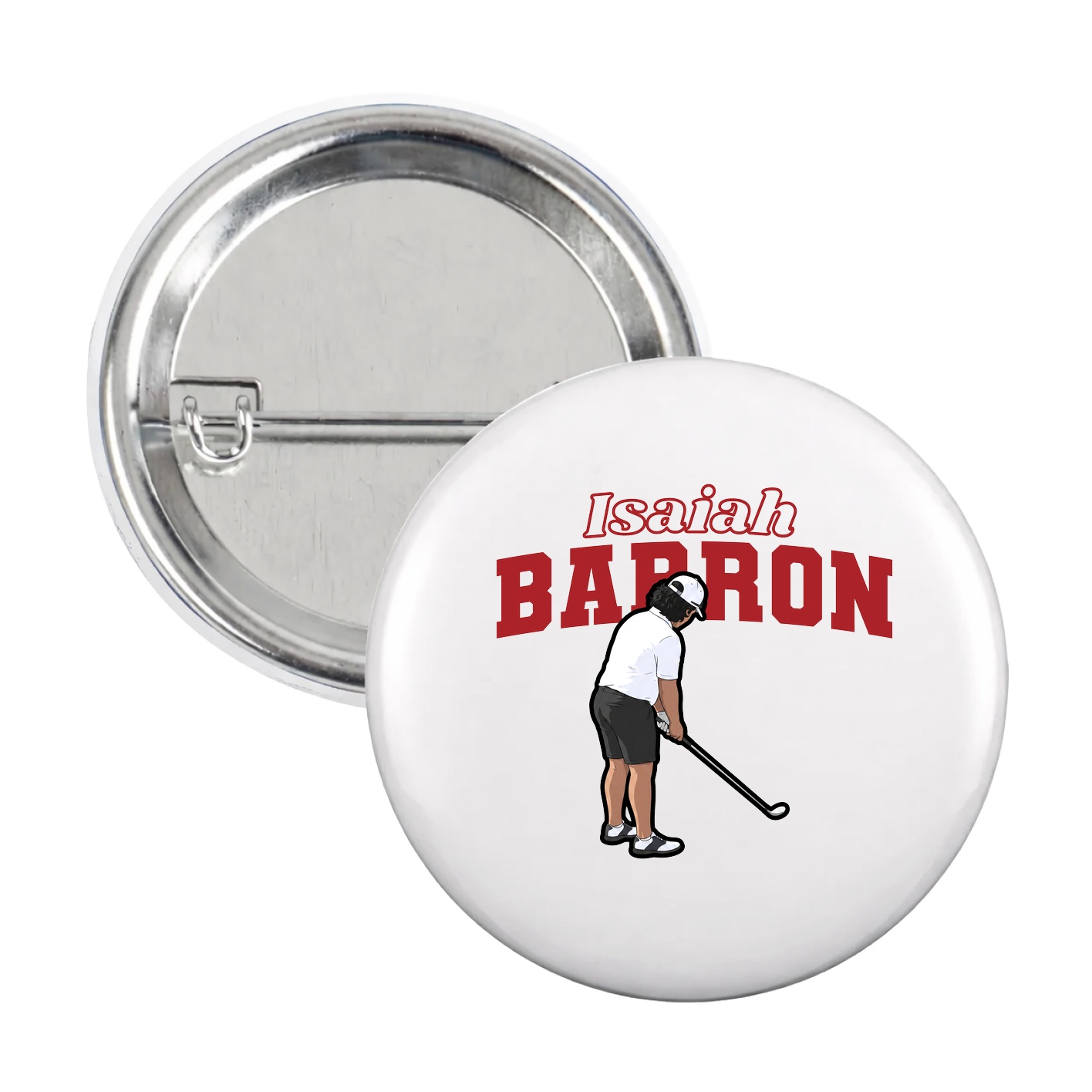 Game Day Button — Name Arch in White