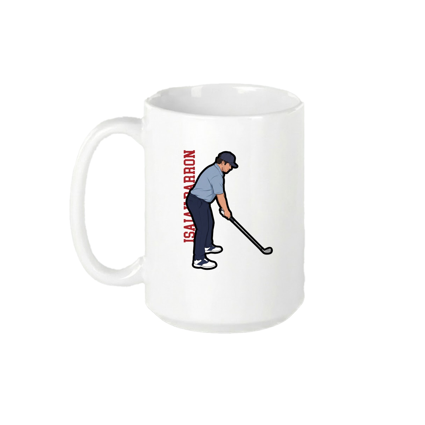 15oz Coffee Mug — Name Vertical in White