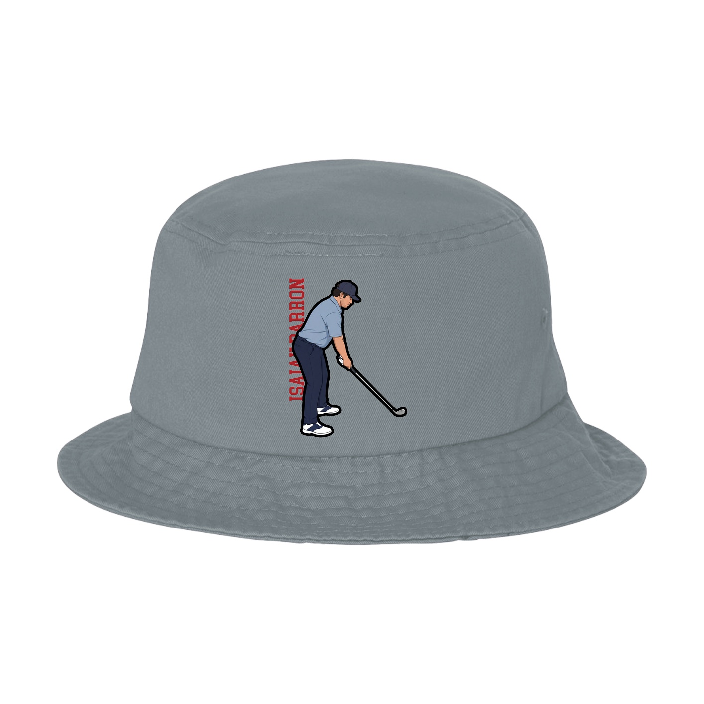 Bucket Cap — Name Vertical in Grey