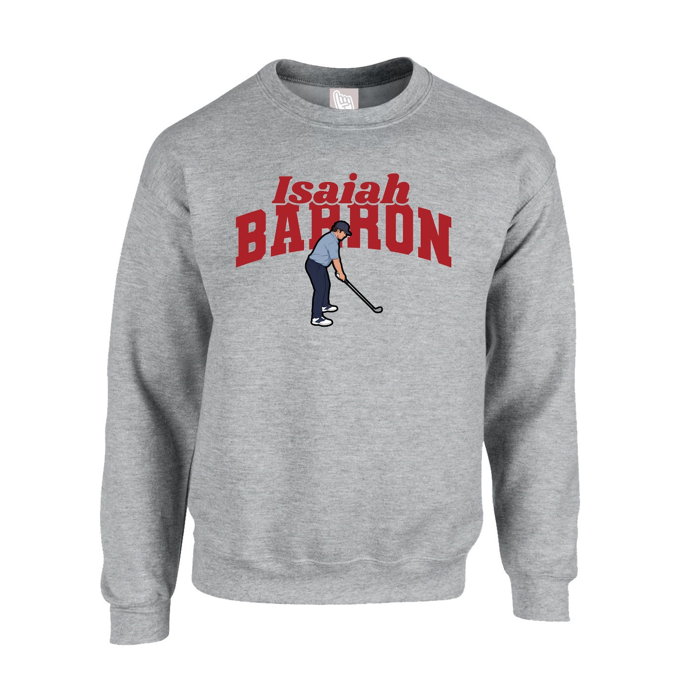 Fleece Crew — Signature Arch in Grey