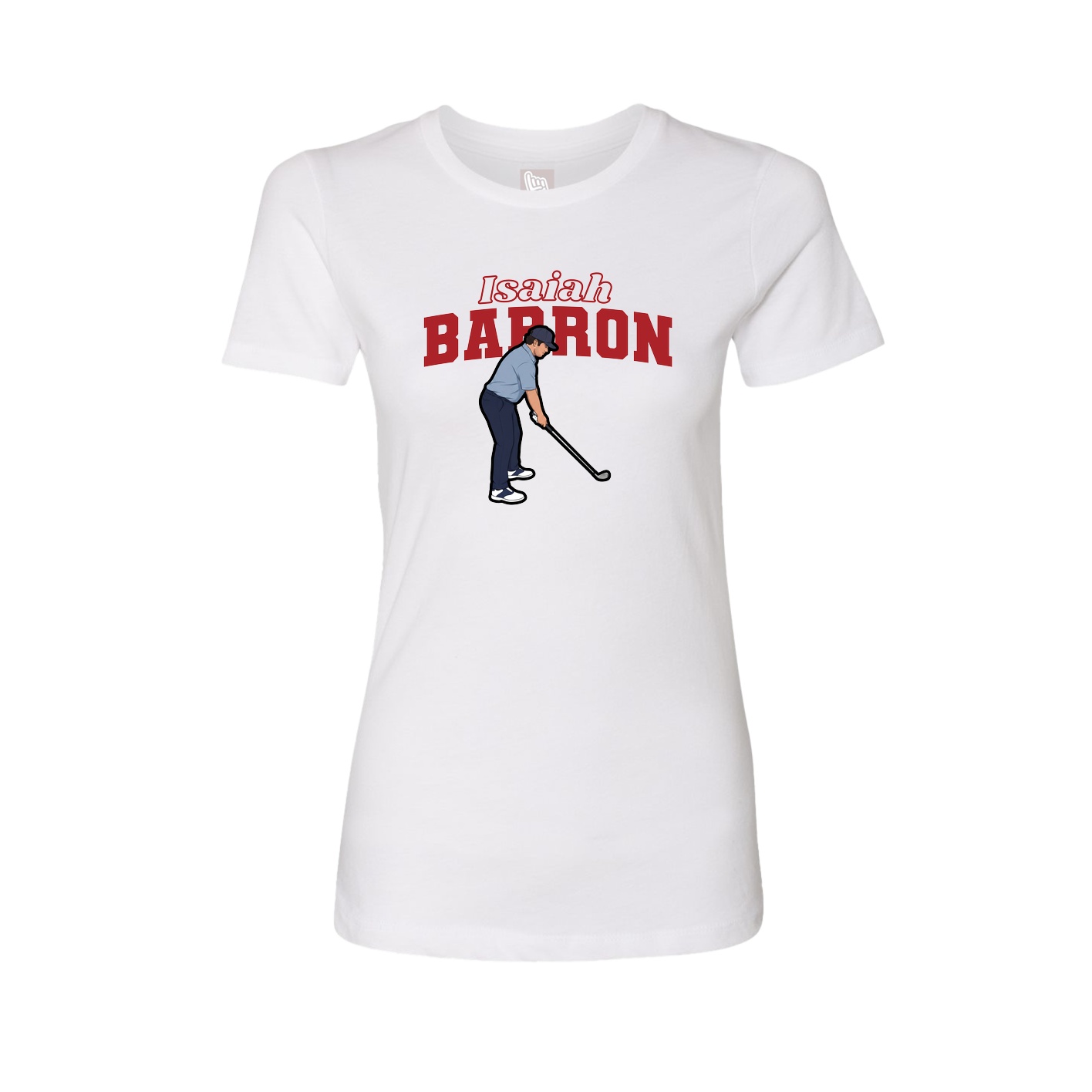 Fitted Women's Tee — Name Arch in White