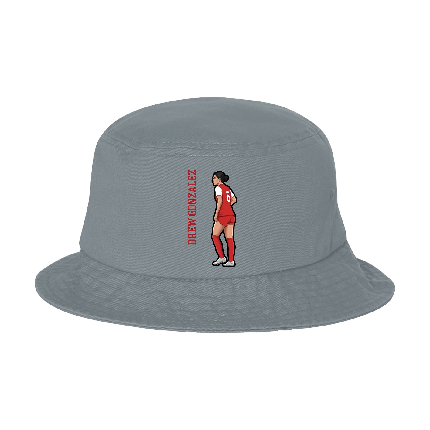 Bucket Cap — Name Vertical in Grey