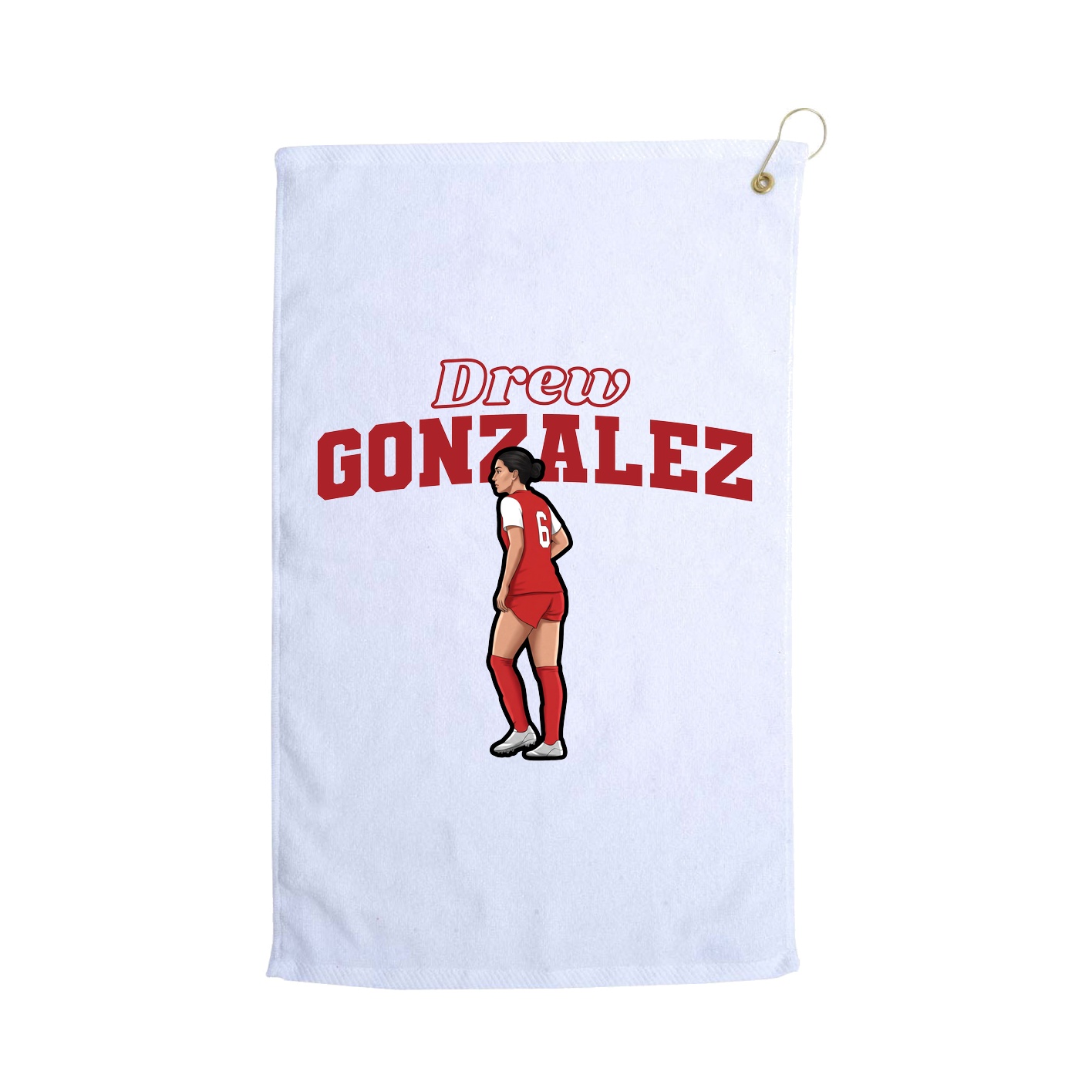 Golf Towel — Name Arch in White