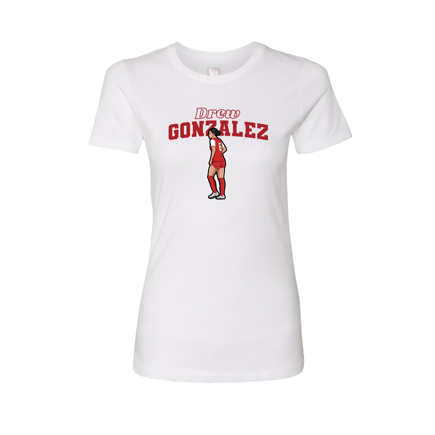 Fitted Women's Tee — Name Arch in White