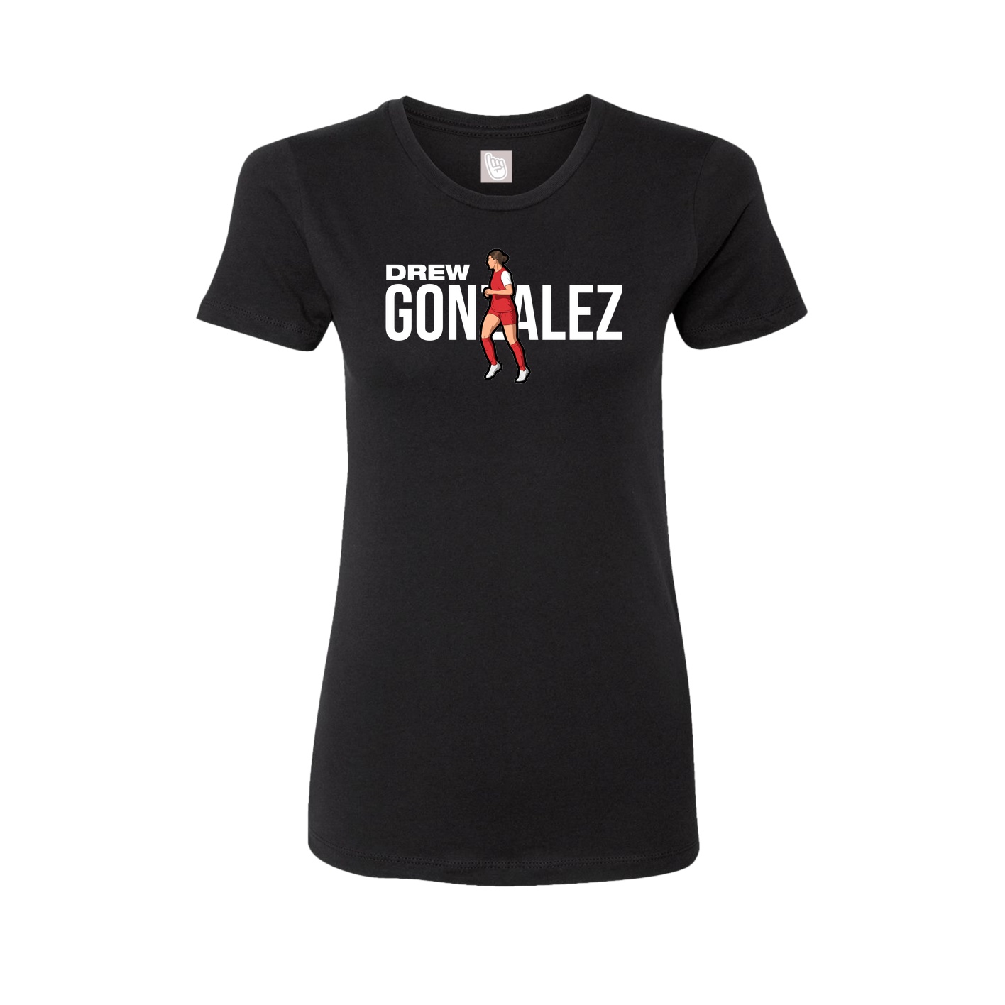 Fitted Women's Tee — Player Name in Black