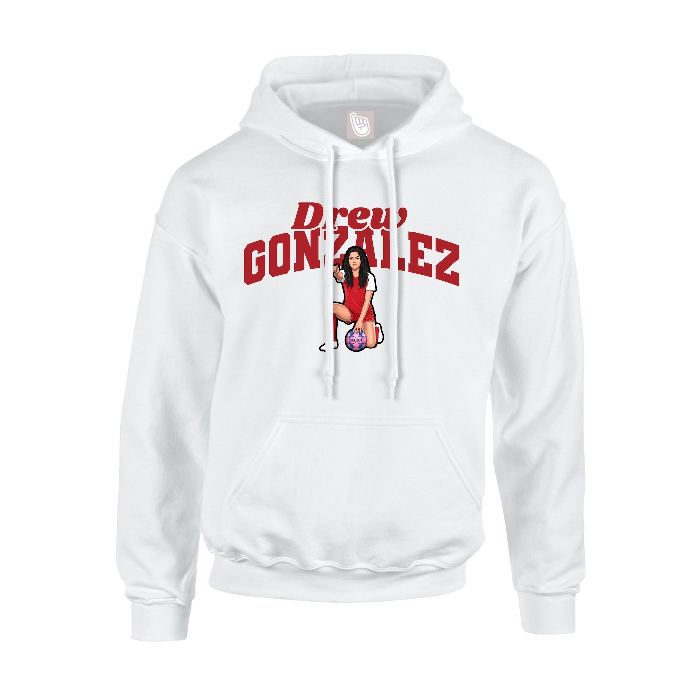 Youth Hoodie — Signature Arch in White