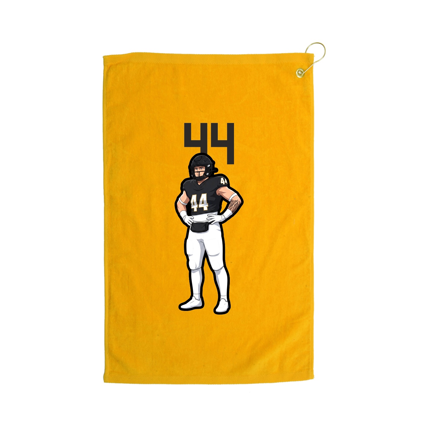 Golf Towel — Number Top in Gold