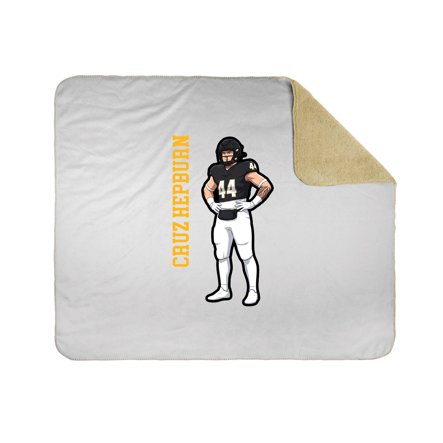 Throw Blanket — Name Vertical in White