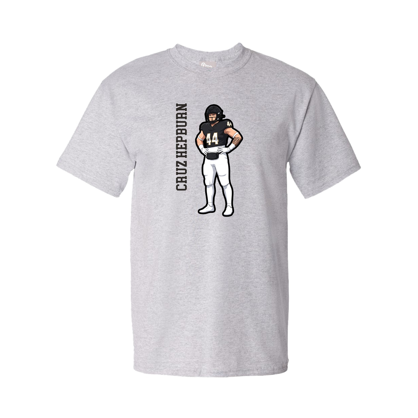 Youth Tee — Name Vertical in Grey