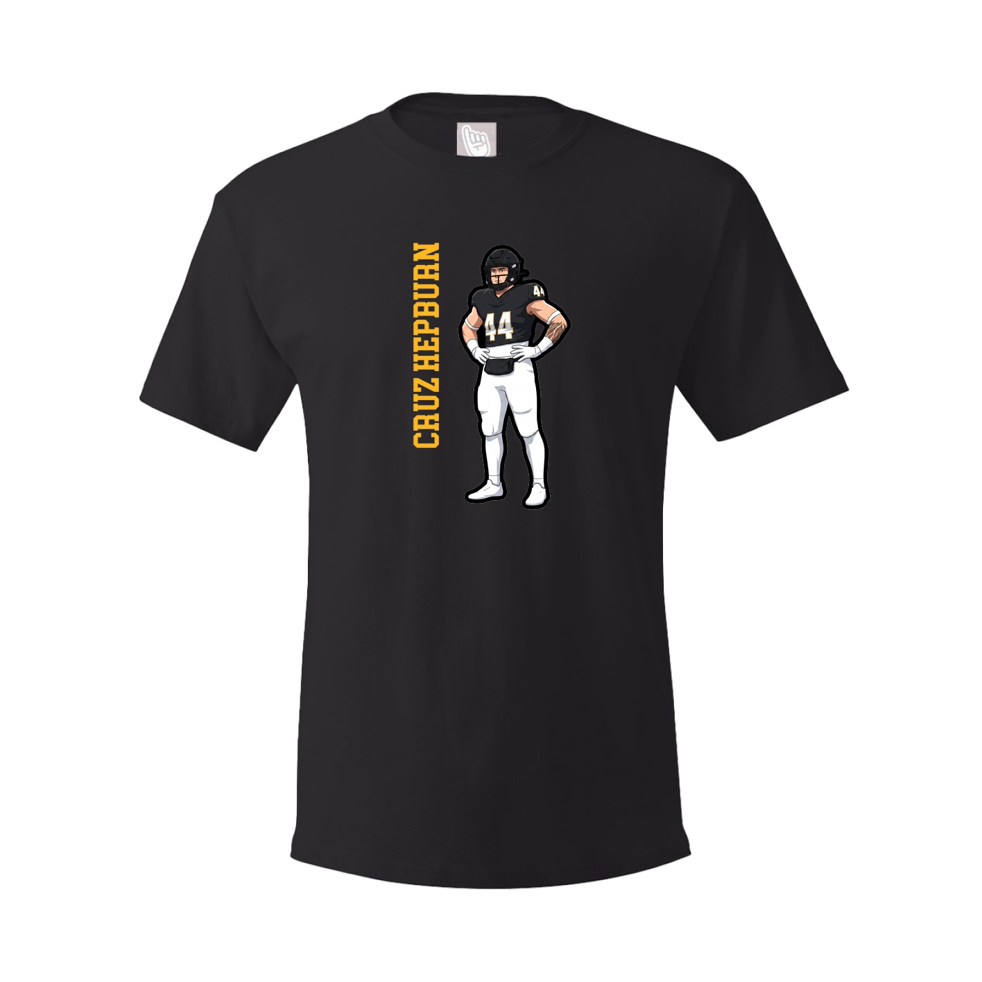 Youth Tee — Name Vertical in Black
