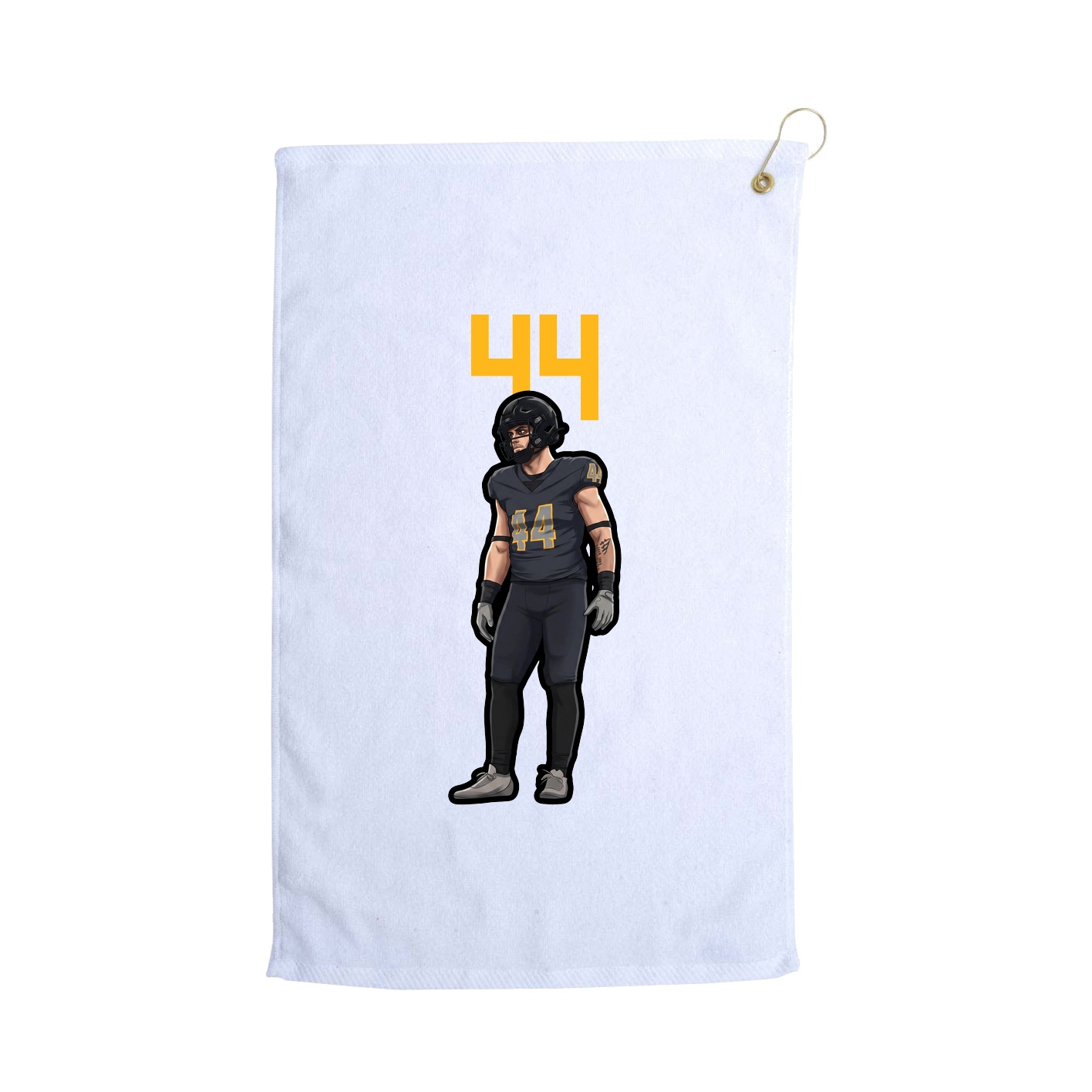 Golf Towel — Number Top in White
