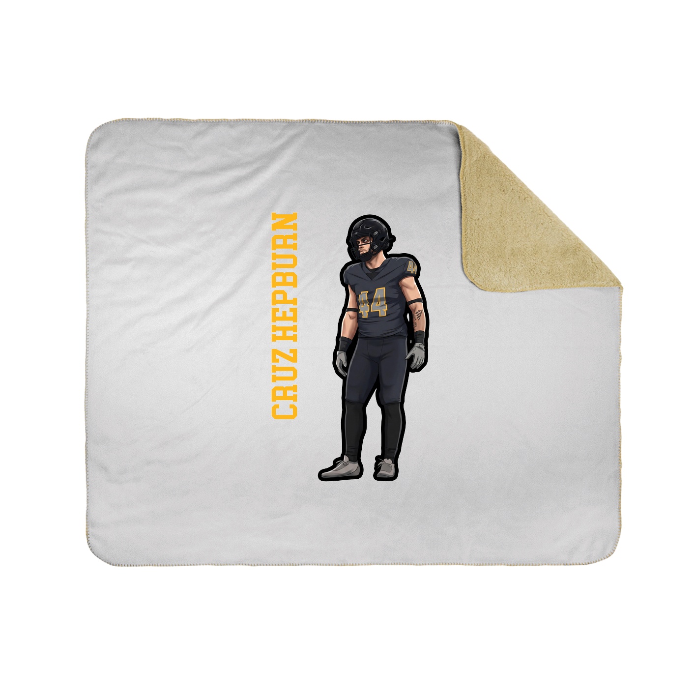 Throw Blanket — Name Vertical in White