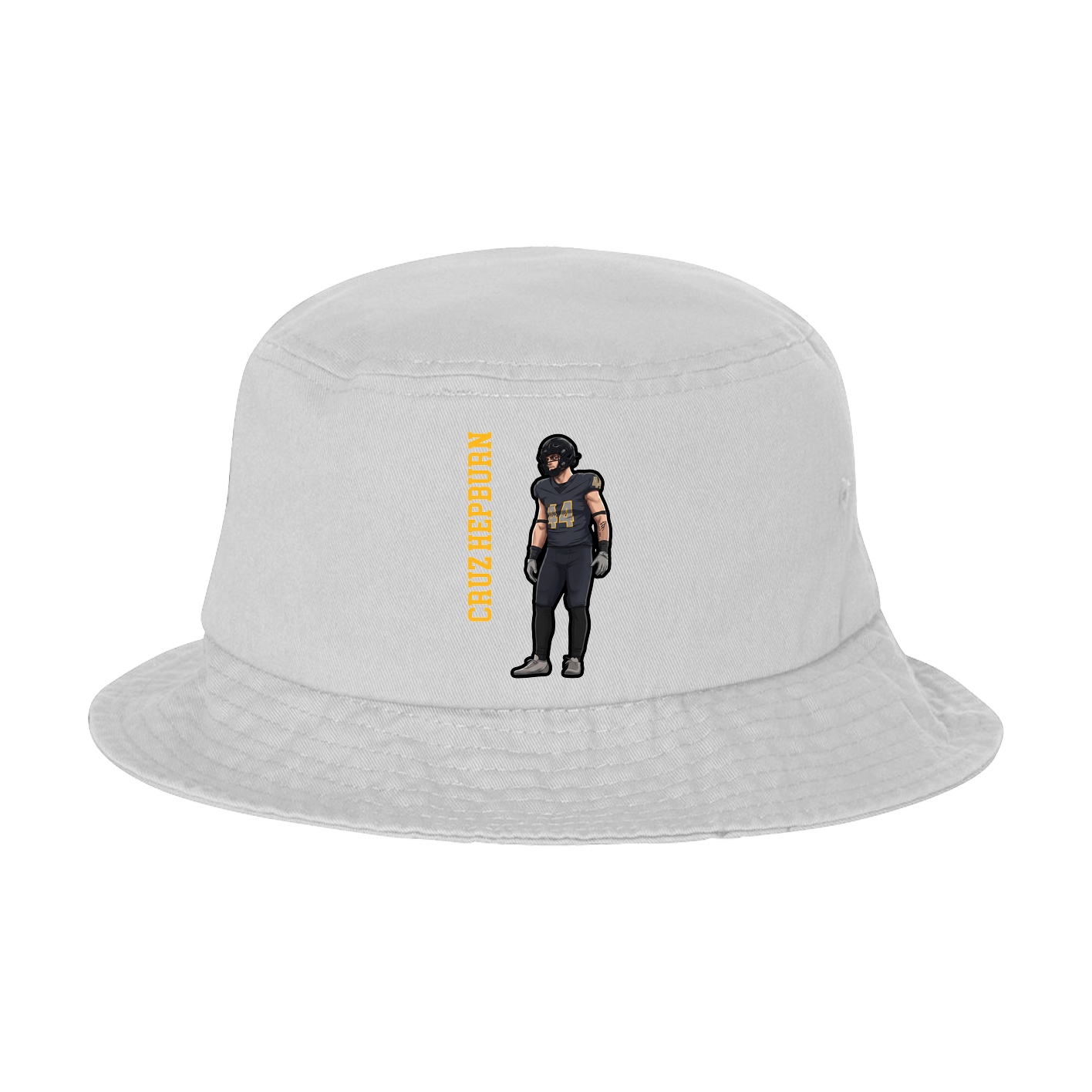 Bucket Cap — Name Vertical in White