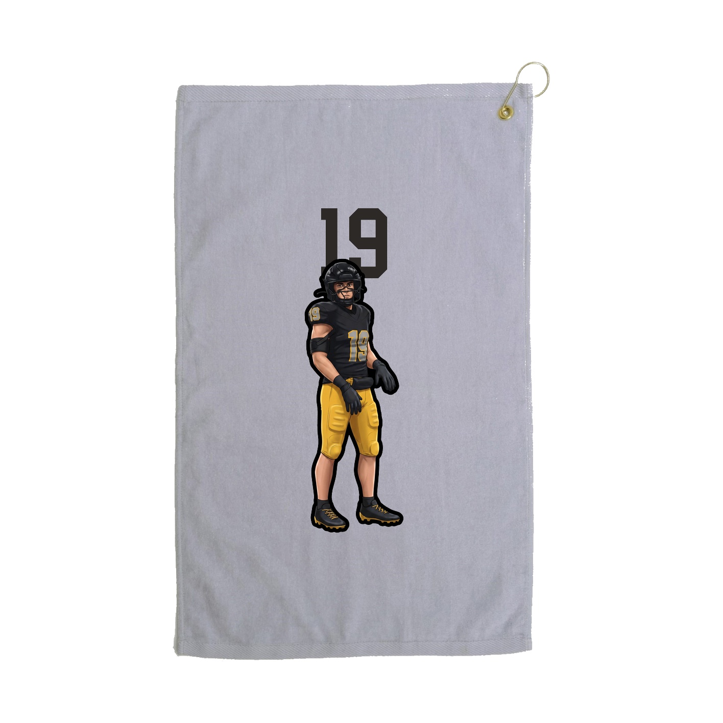 Golf Towel — Number Top in Grey