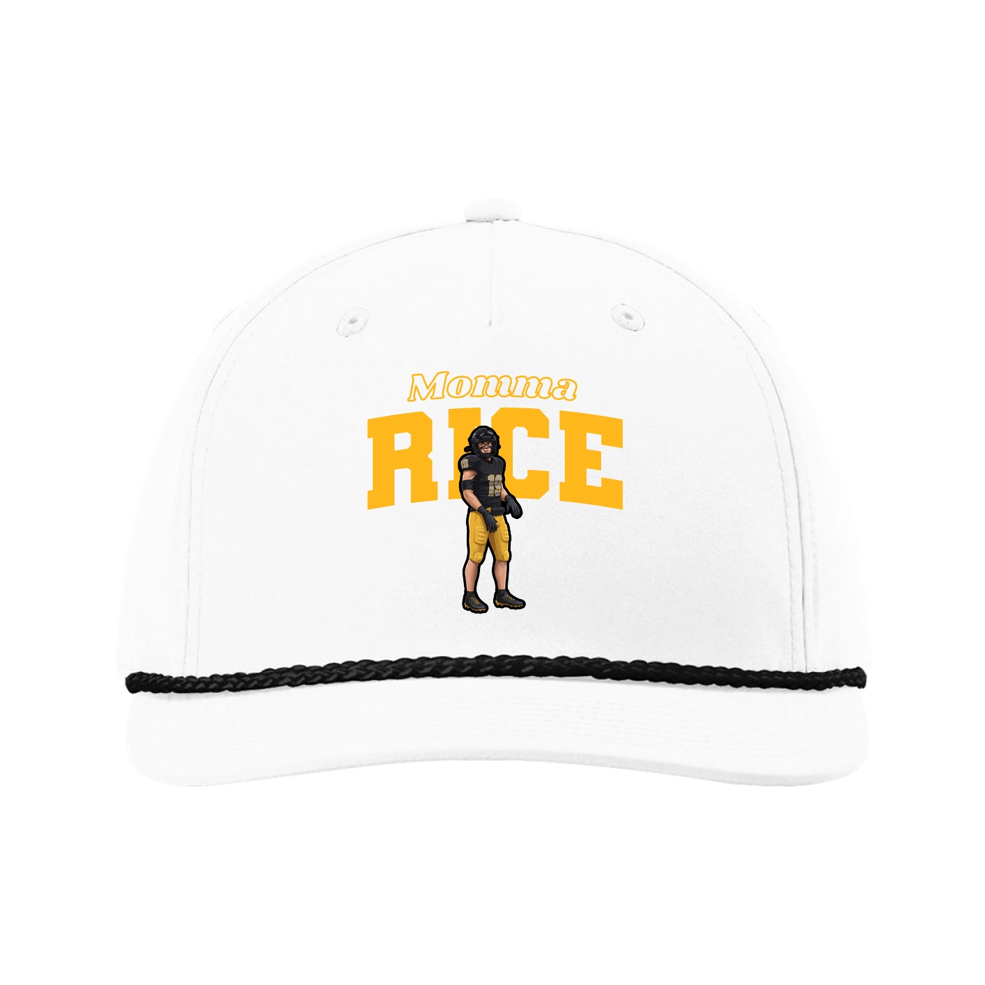 Five-Panel Classic Rope Cap — Mothers Day Block in White