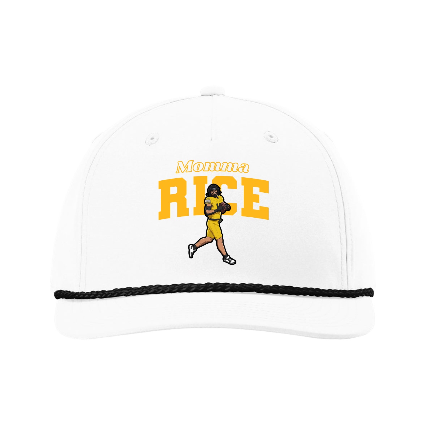 Five-Panel Classic Rope Cap — Mothers Day Block in White