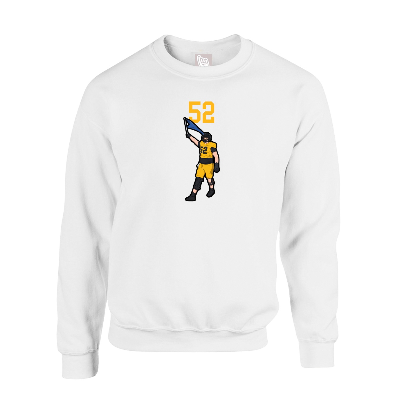 Fleece Crew — Number Top in White
