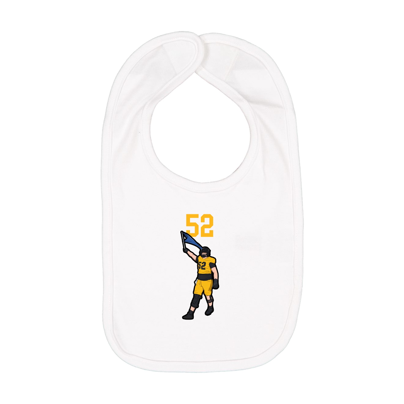 Infant Bib — Number Top in White